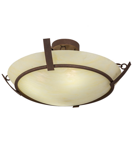 Meyda Tiffany 245697 Four Light Semi-Flushmount, Antique Rust
