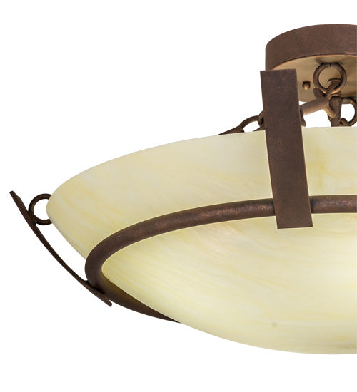 Meyda Tiffany 245697 Four Light Semi-Flushmount, Antique Rust