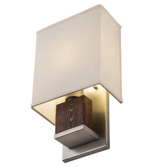 Meyda Tiffany 245963 LED Wall Sconce, Nickel/Mahogany Wood