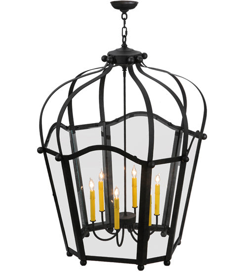 Meyda Tiffany 246270 Six Light Pendant, Chestnut