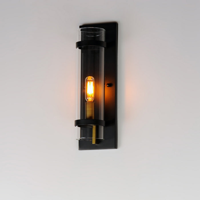 Maxim 2640BKAB One Light Wall Sconce, Black / Antique Brass