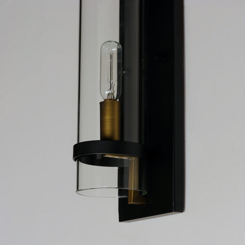 Maxim 2640BKAB One Light Wall Sconce, Black / Antique Brass