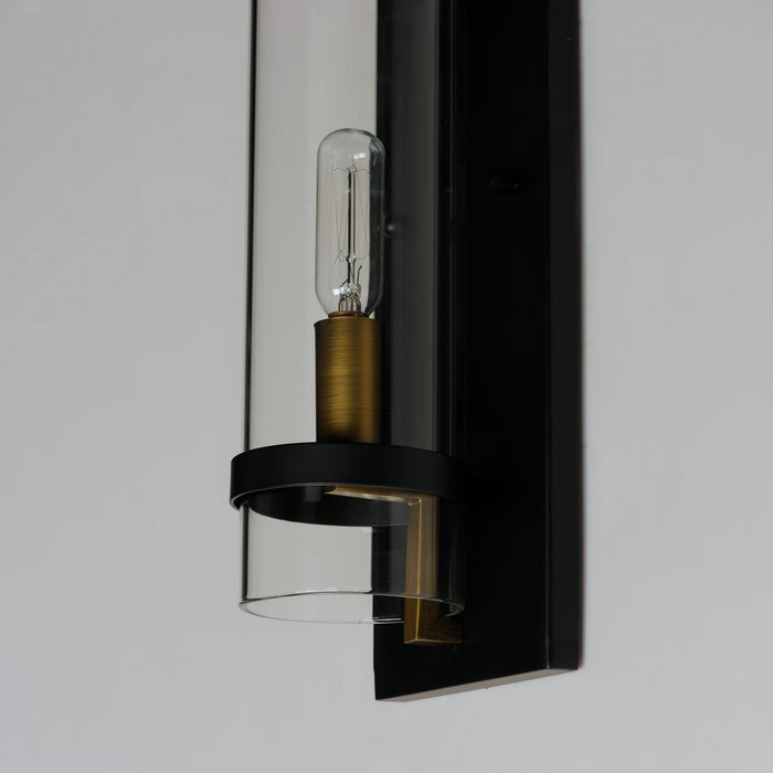 Maxim 2640BKAB One Light Wall Sconce, Black / Antique Brass