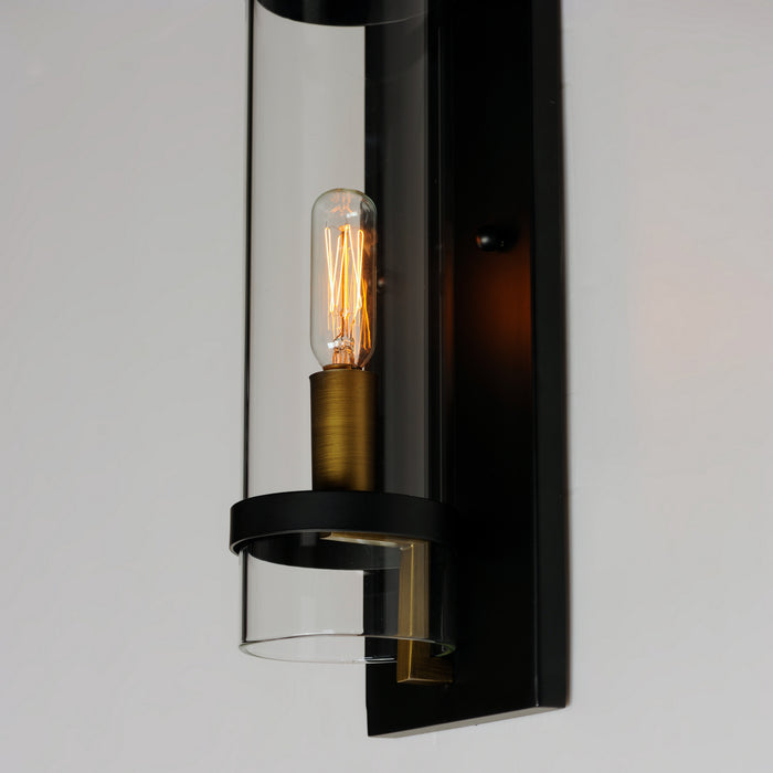 Maxim 2640BKAB One Light Wall Sconce, Black / Antique Brass