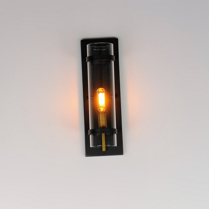 Maxim 2640BKAB One Light Wall Sconce, Black / Antique Brass