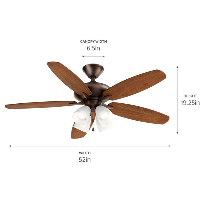 Kichler 330162OBB 52" Ceiling Fan, Oil Brushed Bronze