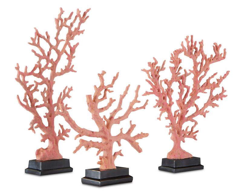 Currey and Company 1200-0436 Branches Set of 3, Antique Red/Pale Pink/Black