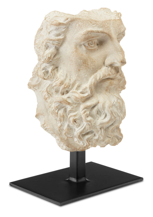 Currey and Company 1200-0444 Head of Zeus, Aged Beige/Black