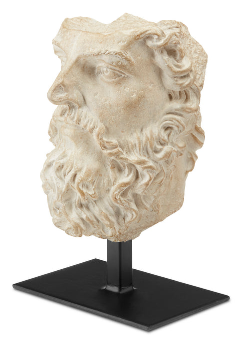 Currey and Company 1200-0444 Head of Zeus, Aged Beige/Black