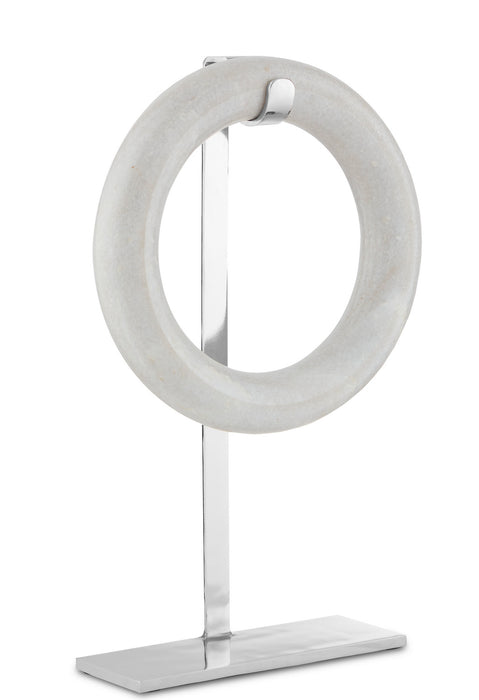 Currey and Company 1200-0454 Circle of Life, Nickel/White