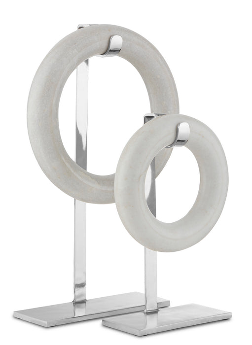 Currey and Company 1200-0454 Circle of Life, Nickel/White