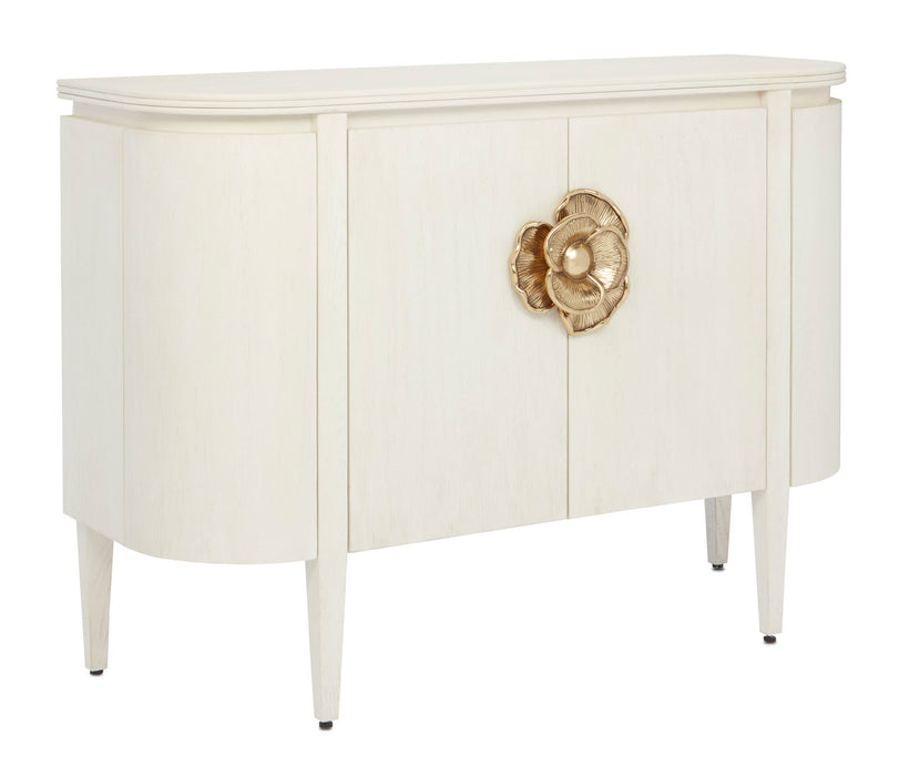 Currey and Company 3000-0201 Demi-Lune, Cerused White/Brass