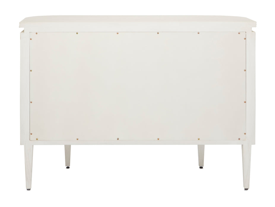 Currey and Company 3000-0201 Demi-Lune, Cerused White/Brass