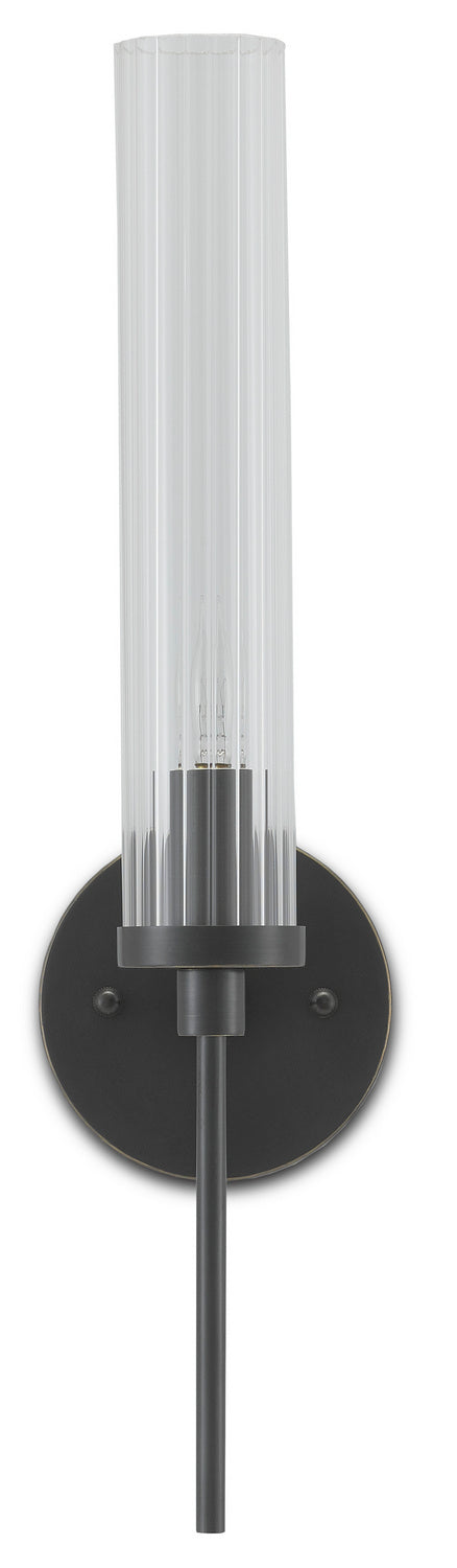 Currey and Company 5800-0006 One Light Wall Sconce, Oil Rubbed Bronze/Clear