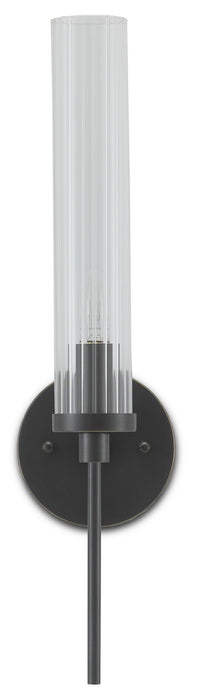 Currey and Company 5800-0006 One Light Wall Sconce, Oil Rubbed Bronze/Clear