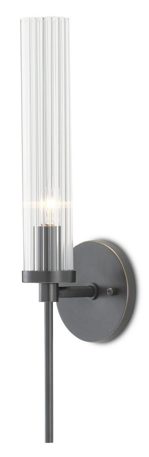 Currey and Company 5800-0006 One Light Wall Sconce, Oil Rubbed Bronze/Clear