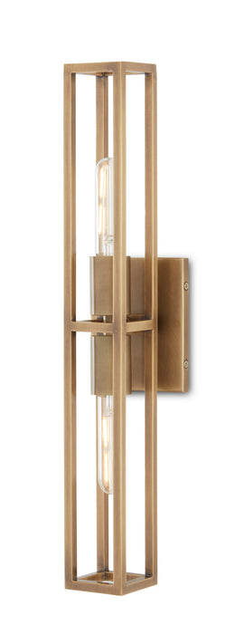Currey and Company 5800-0019 Two Light Wall Sconce, Antique Brass
