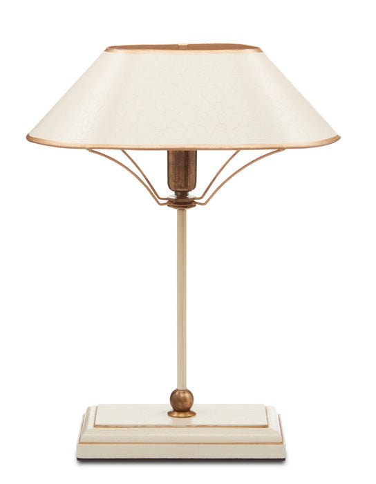 Currey and Company 6000-0702 One Light Table Lamp, Ivory/Antique Brass/Gold