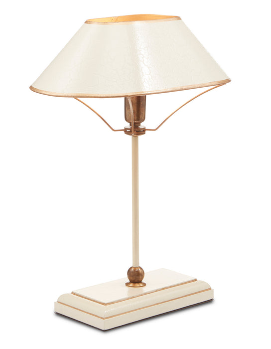 Currey and Company 6000-0702 One Light Table Lamp, Ivory/Antique Brass/Gold