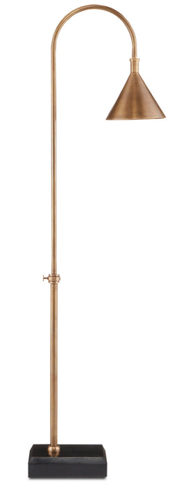 Currey and Company 8000-0094 One Light Floor Lamp, Vintage Brass/Black
