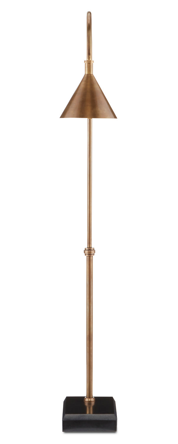 Currey and Company 8000-0094 One Light Floor Lamp, Vintage Brass/Black