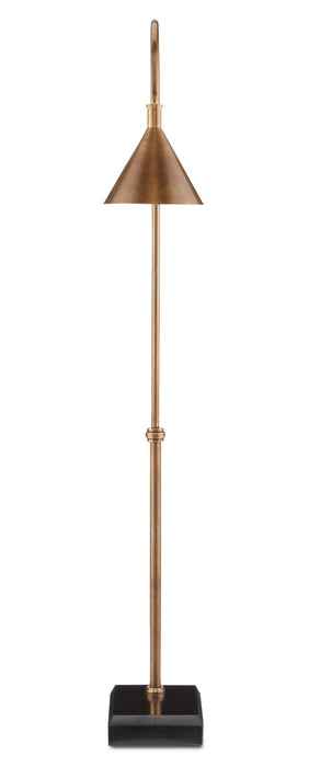 Currey and Company 8000-0094 One Light Floor Lamp, Vintage Brass/Black
