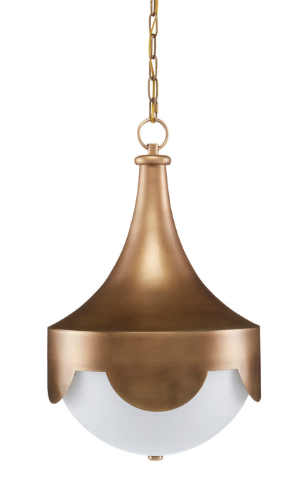 Currey and Company 9000-0773 LED Pendant, Antique Brass