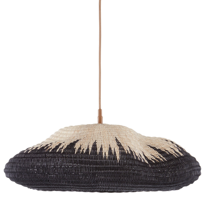 Currey and Company 9000-0787 One Light Pendant, Khaki/Black