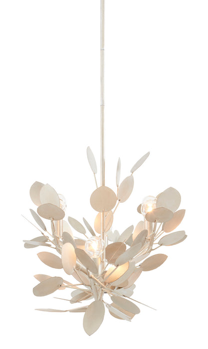 Currey and Company 9000-0816 Six Light Chandelier, Contemporary Silver Leaf