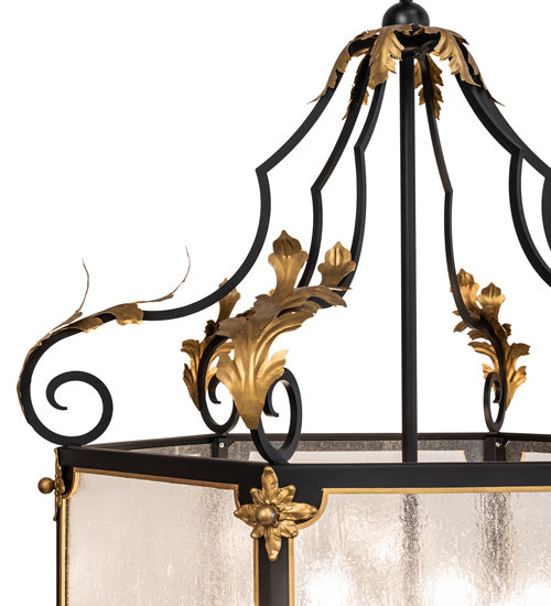 Meyda Tiffany 234527 12 Light Pendant, Solar Black / Gold