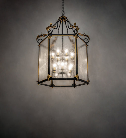 Meyda Tiffany 234527 12 Light Pendant, Solar Black / Gold