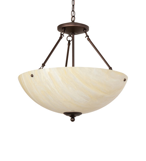 Meyda Tiffany 242010 Three Light Pendant, Mahogany Bronze