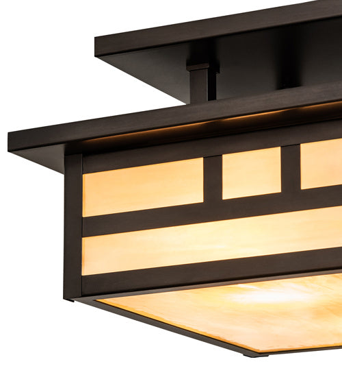 Meyda Tiffany 242391 Two Light Flushmount, Craftsman Brown