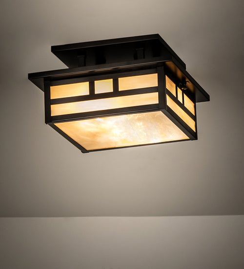 Meyda Tiffany 242391 Two Light Flushmount, Craftsman Brown