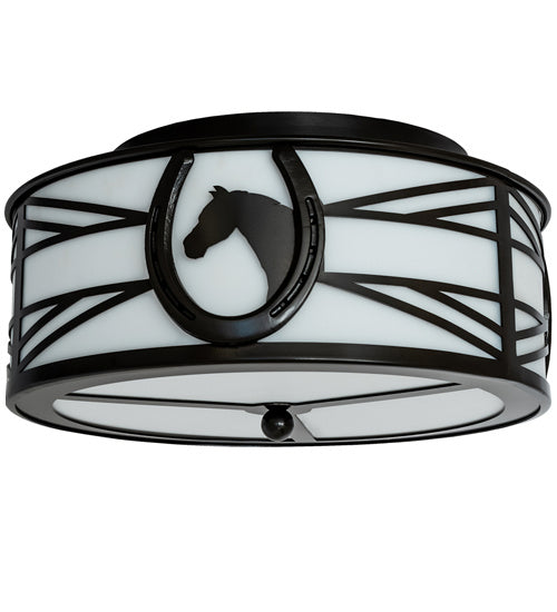 Meyda Tiffany 242550 Two Light Flushmount, Timeless Bronze