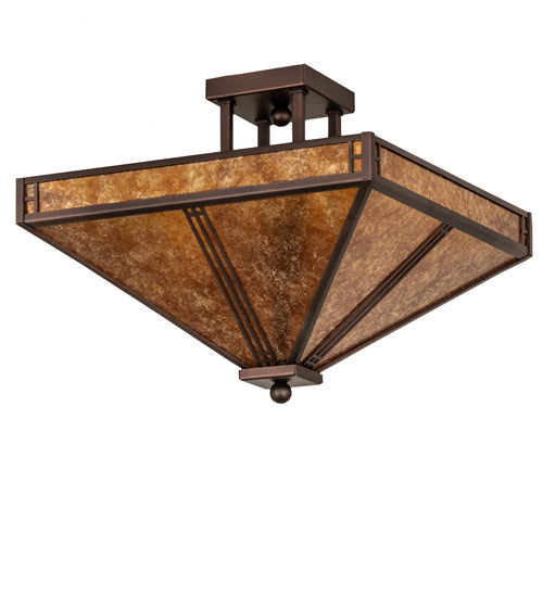 Meyda Tiffany 243280 Four Light Flushmount, Mahogany Bronze