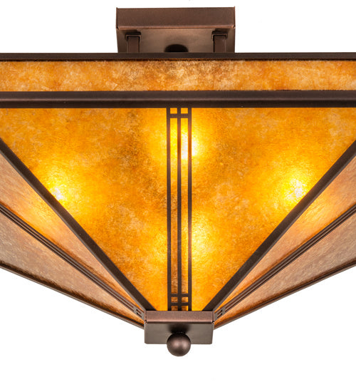 Meyda Tiffany 243280 Four Light Flushmount, Mahogany Bronze