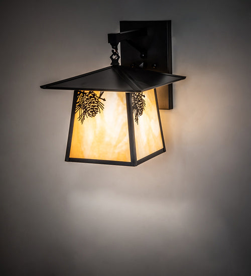 Meyda Tiffany 243508 One Light Wall Sconce, Craftsman Brown
