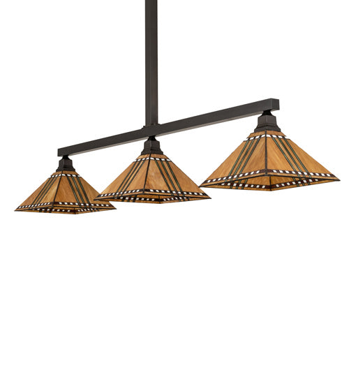 Meyda Tiffany 243955 Three Light Island Pendant, Craftsman Brown