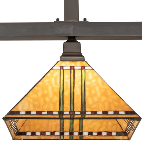 Meyda Tiffany 243955 Three Light Island Pendant, Craftsman Brown