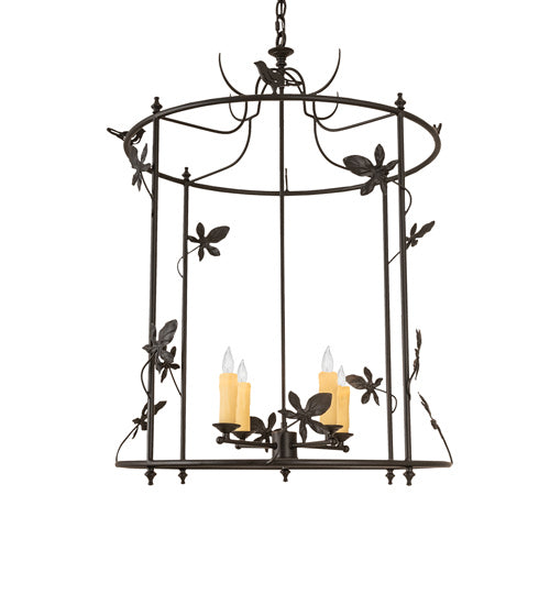 Meyda Tiffany 244470 Four Light Pendant, Blackwash