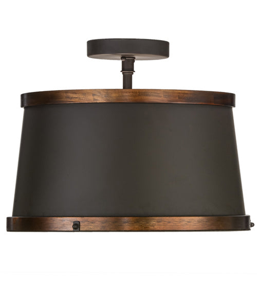 Meyda Tiffany 246740 Four Light Semi-Flushmount, Oil Rubbed Bronze & Copper Accents