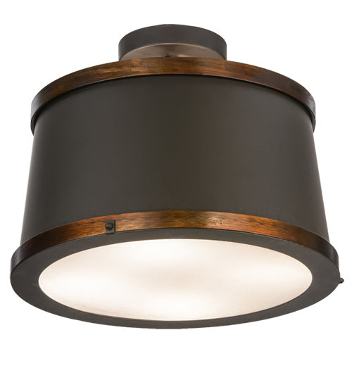 Meyda Tiffany 246740 Four Light Semi-Flushmount, Oil Rubbed Bronze & Copper Accents