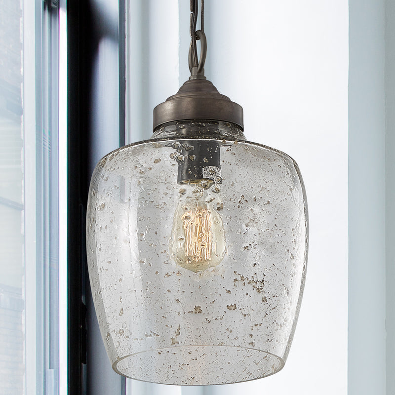 Capital Lighting 330414PW One Light Pendant, Dark Pewter
