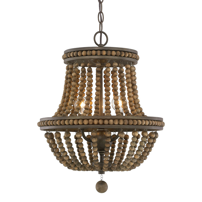 Capital Lighting 9A123A Three Light Chandelier, Tobacco