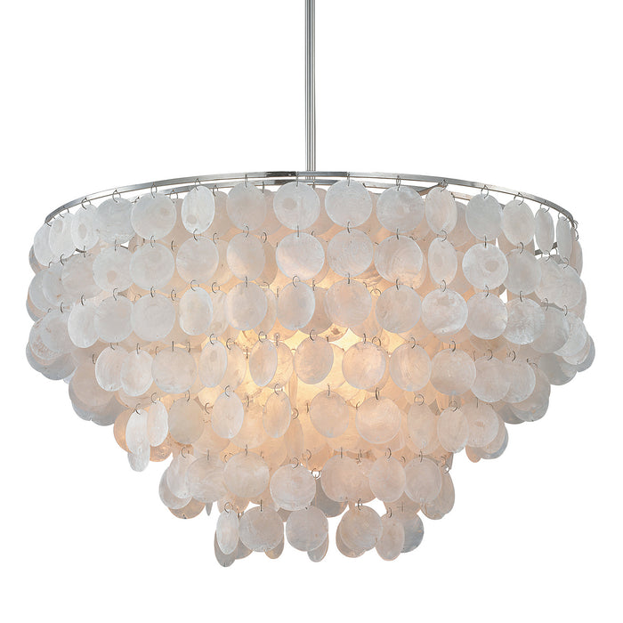Capital Lighting 9A175A Six Light Pendant, Polished Nickel
