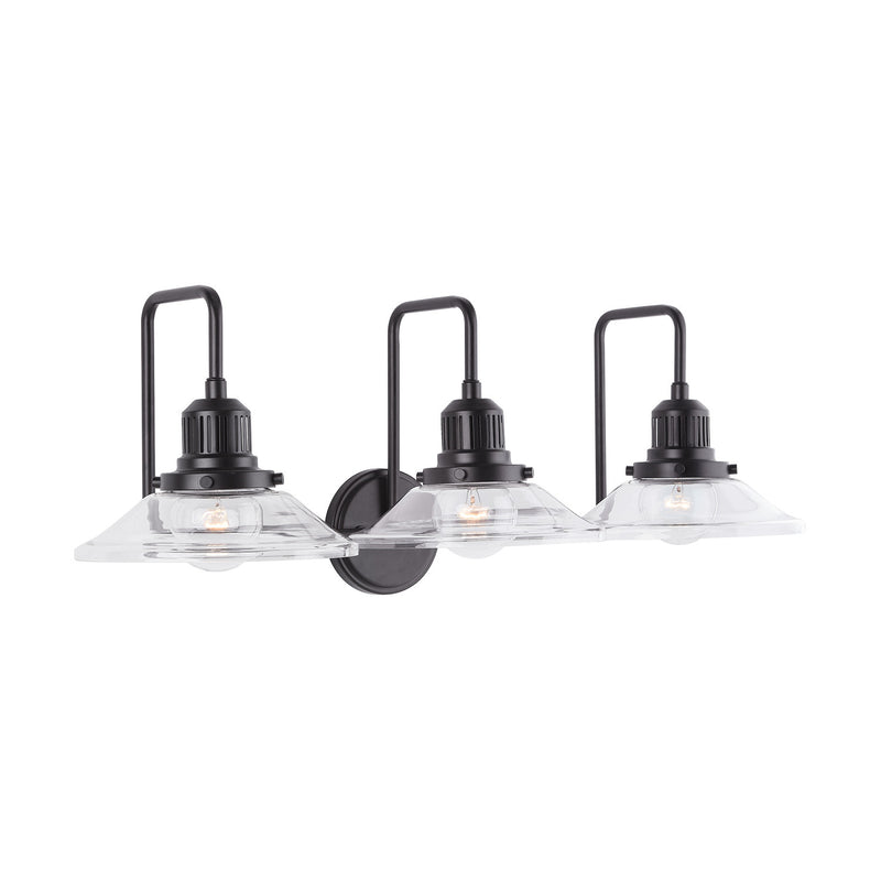 Capital Lighting 9D318A Three Light Vanity, Matte Black
