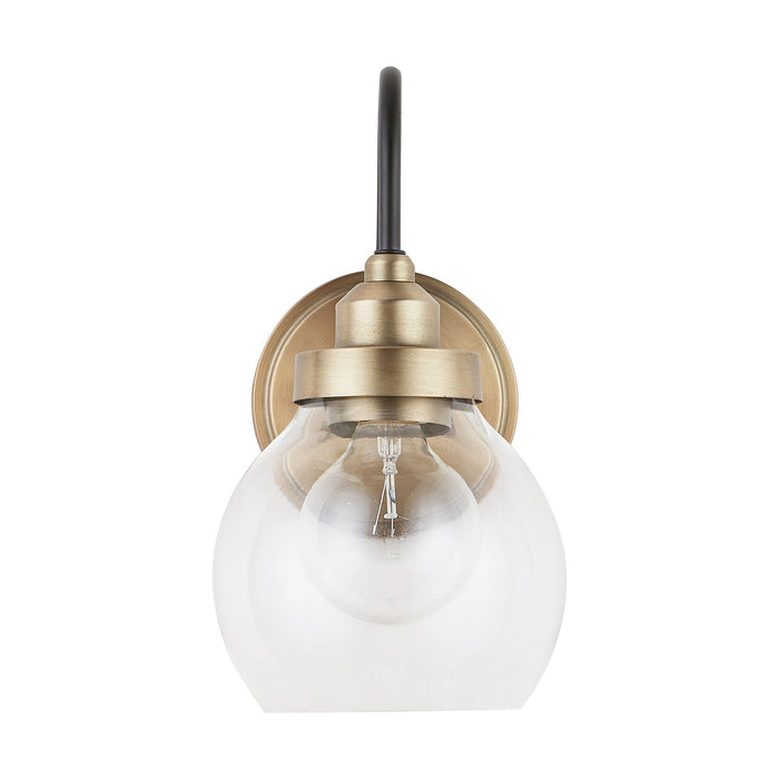 Capital Lighting 9D320A One Light Wall Sconce, Aged Brass and Black