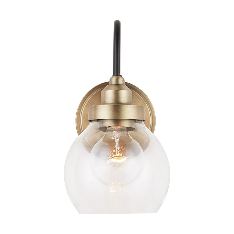 Capital Lighting 9D320A One Light Wall Sconce, Aged Brass and Black