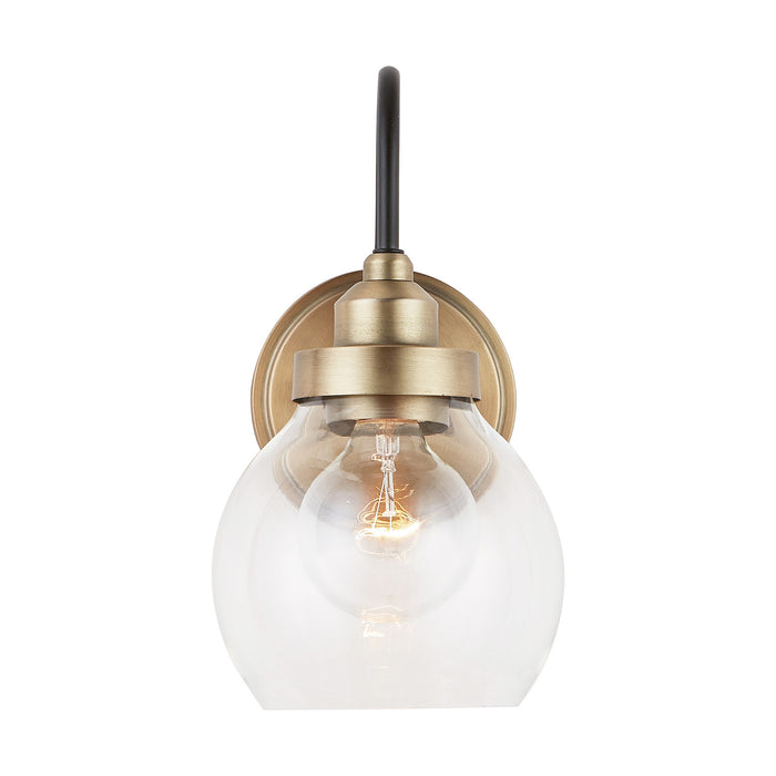 Capital Lighting 9D320A One Light Wall Sconce, Aged Brass and Black